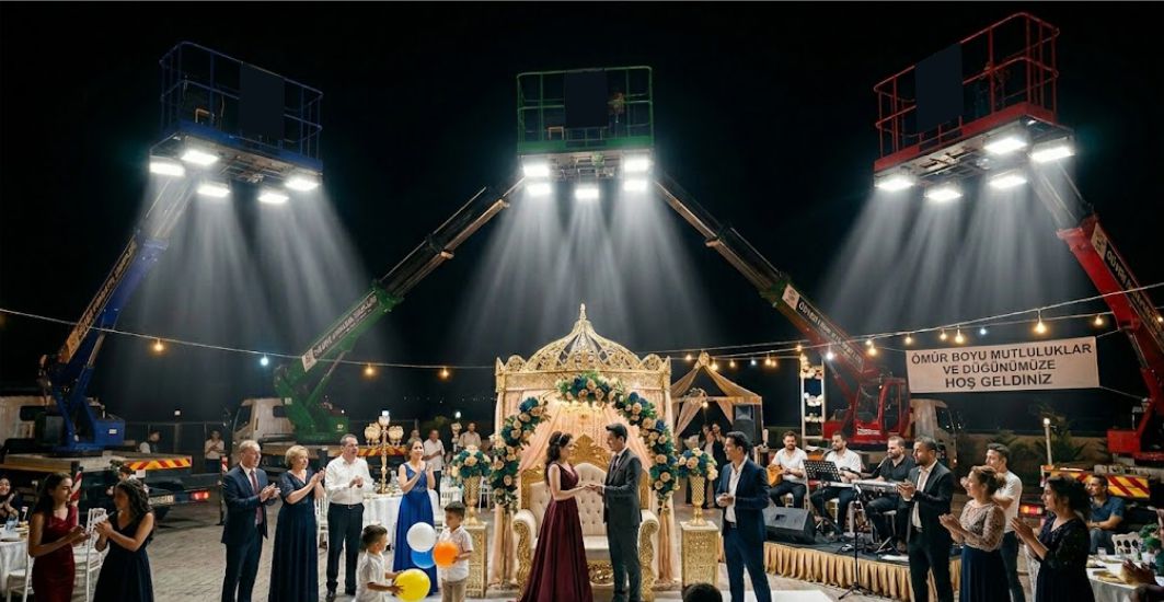 Çorlu Sepetli Platform Vinç Düğün Aydınlatma Hizmeti